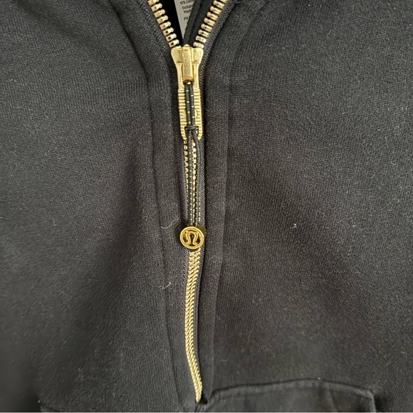 Lululemon Oversized Scuba Half Zip Hoodie M/L Black with Gold Zipper GUC - Picture 6 of 8